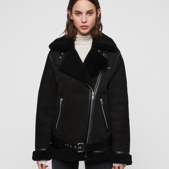All Saints Shearling Jacket - Picture 5 of 10
